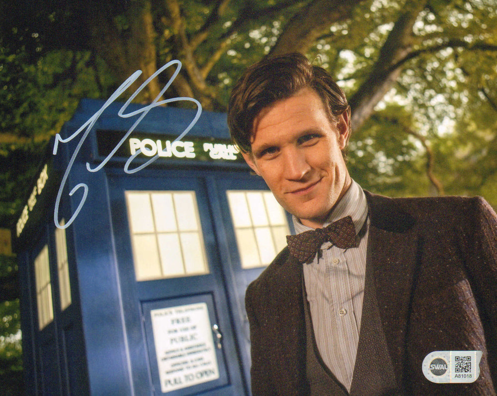 Matt Smith as The Eleventh Doctor in Doctor Who (SWAU) Signed 8x10 Photo