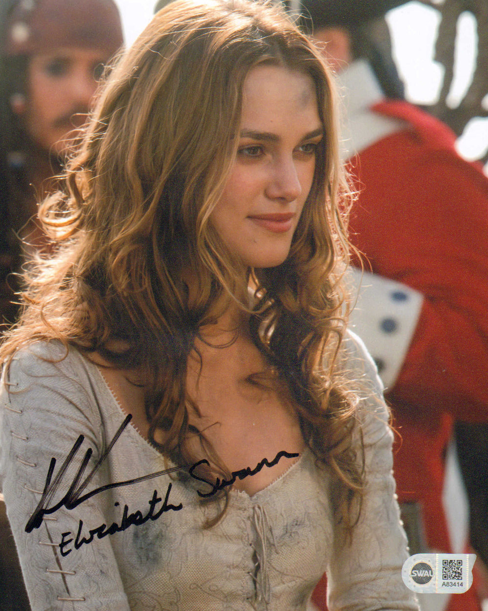 Keira Knightley as Elizabeth Swann in Pirates of the Caribbean: Dead Man's Chest (SWAU) Signed 8x10 Photo with Character Name