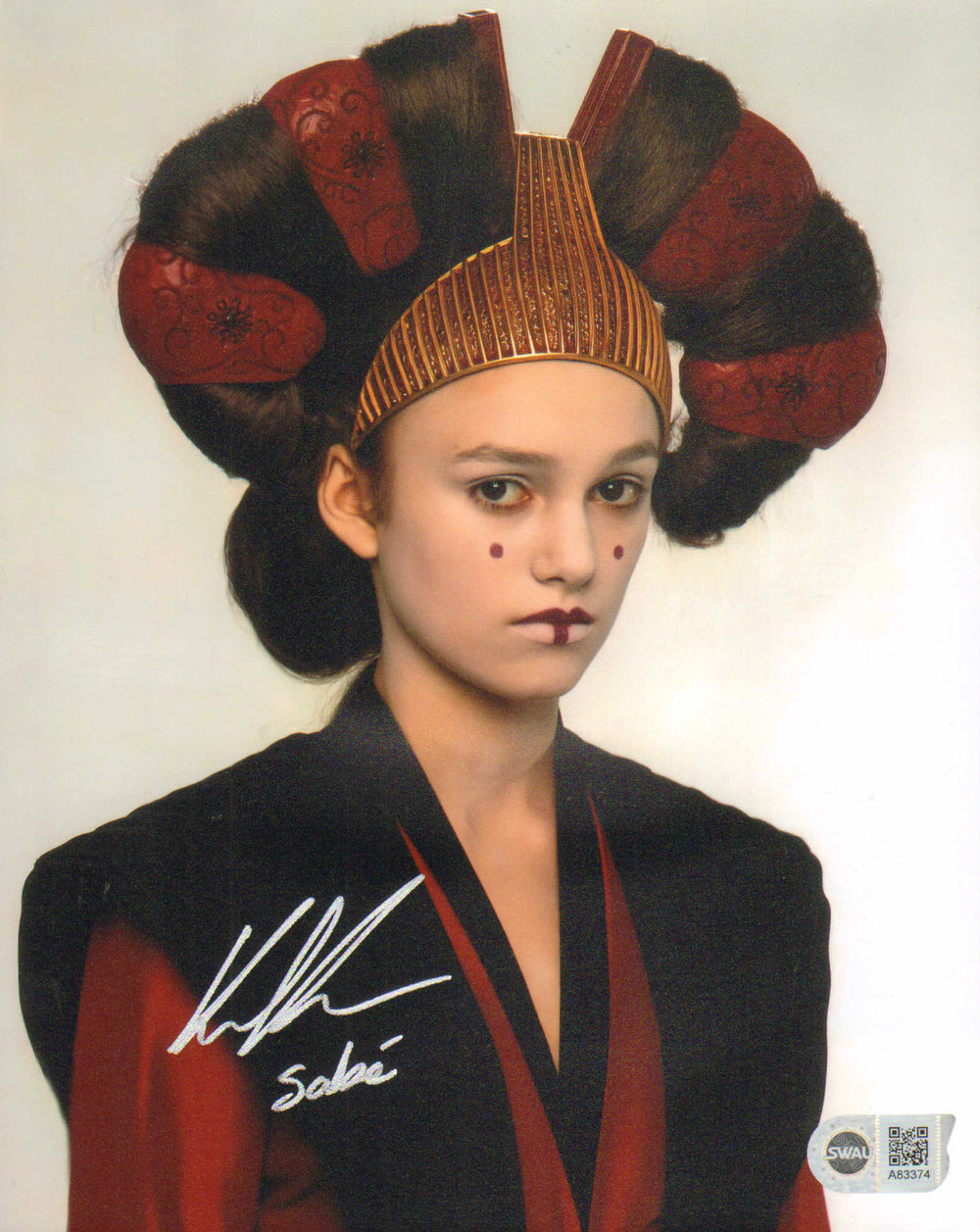 Keira Knightley as Sabe in Star Wars Episode I: The Phantom Menace (SWAU) Signed 8x10 Photo with Character Name