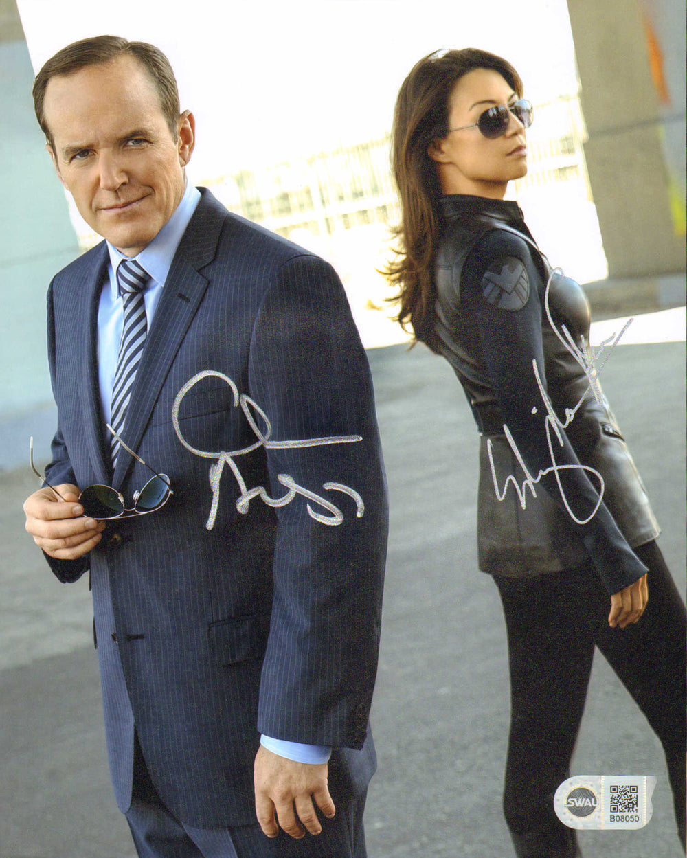 Clark Gregg as Agent Phil Coulson & Ming-Na Wen as Melinda May in Agents of S.H.I.E.L.D. Signed 8x10 Photo