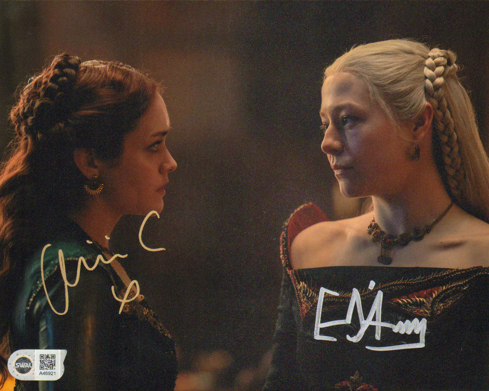 Emma D’Arcy as Princess Rhaenyra Targaryen & Olivia Cooke as Alicent Hightower in HBO's House of the Dragon (SWAU) Signed 8x10 Photo