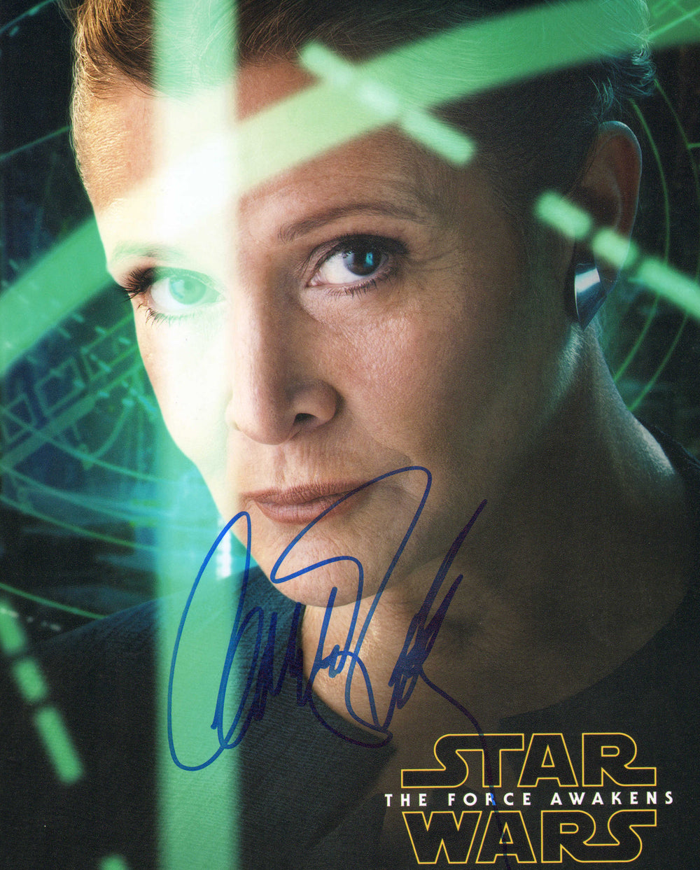 Carrie Fisher as Princess Leia in Star Wars: The Force Awakens Signed 8x10 Photo