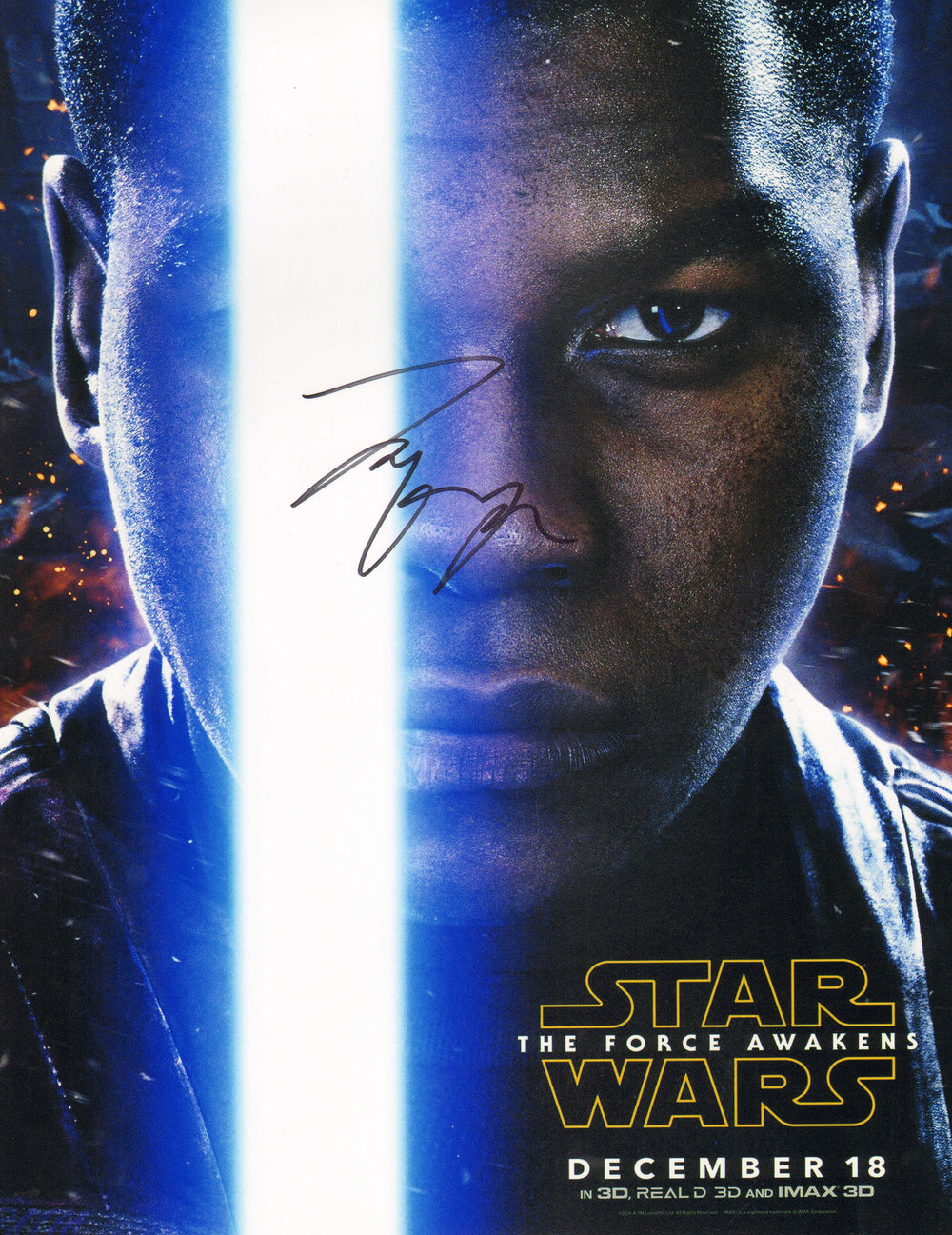 John Boyega as Finn in Star Wars: The Force Awakens Signed 11x14 Photo