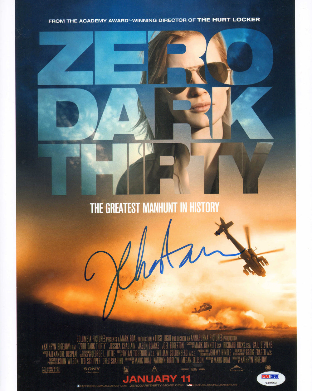 Jessica Chastain as Maya in Zero Dark Thirty (PSA) Signed 11x14 Mini Poster