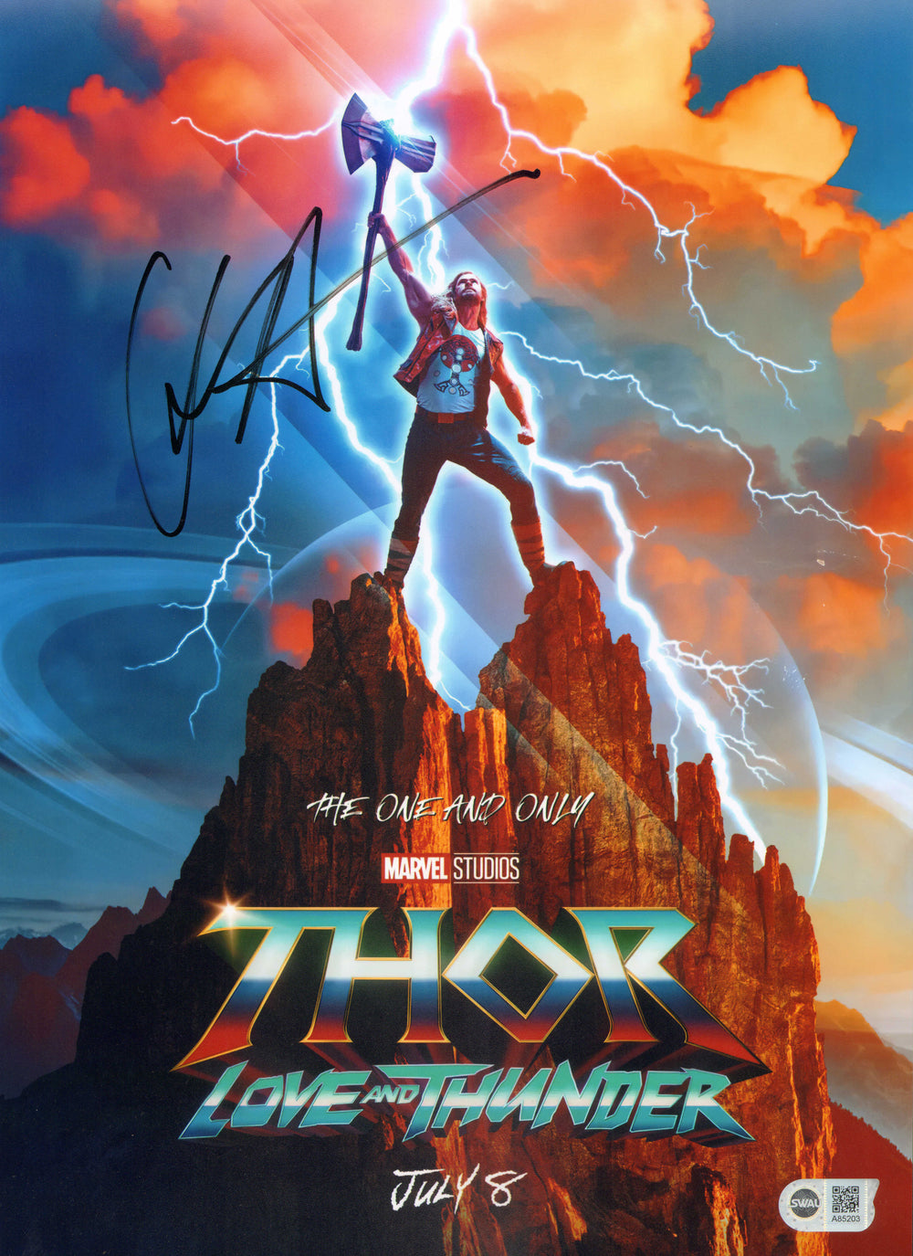 Chris Hemsworth as Thor in Thor: Love & Thunder (SWAU) Signed 11x17 Mini Poster