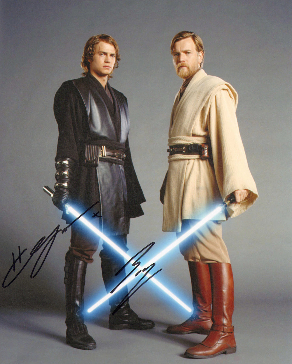 Ewan McGregor as Obi-Wan Kenobi & Hayden Christensen as Anakin Skywalker in Star Wars Episode III: Revenge of the Sith Signed 8x10 Photo