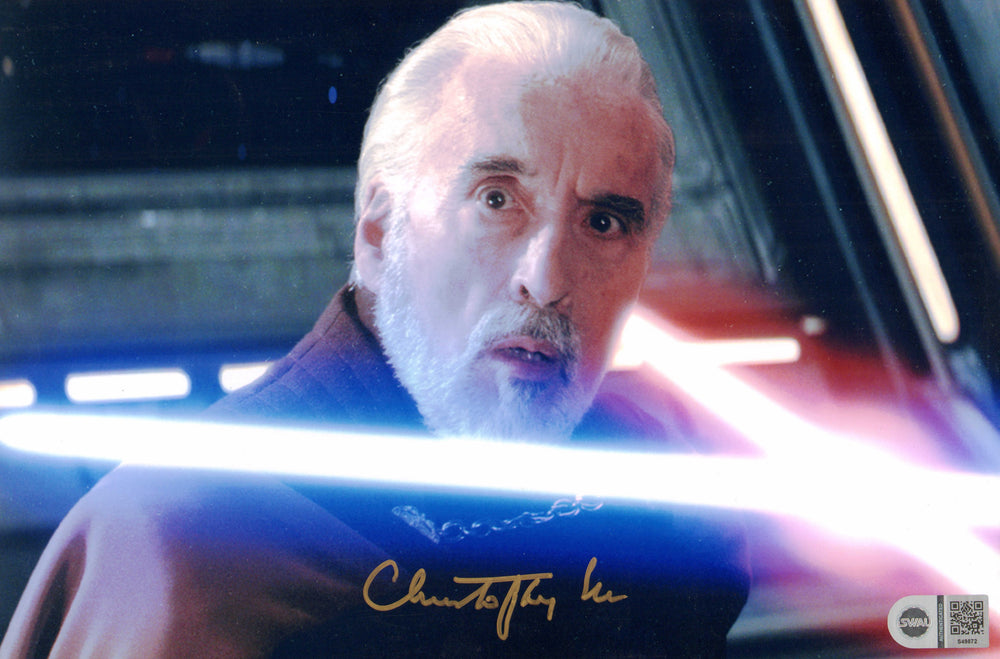Christopher Lee as Count Dooku in Star Wars Episode II: Attack of the Clones (SWAU) Signed 8x12 Photo
