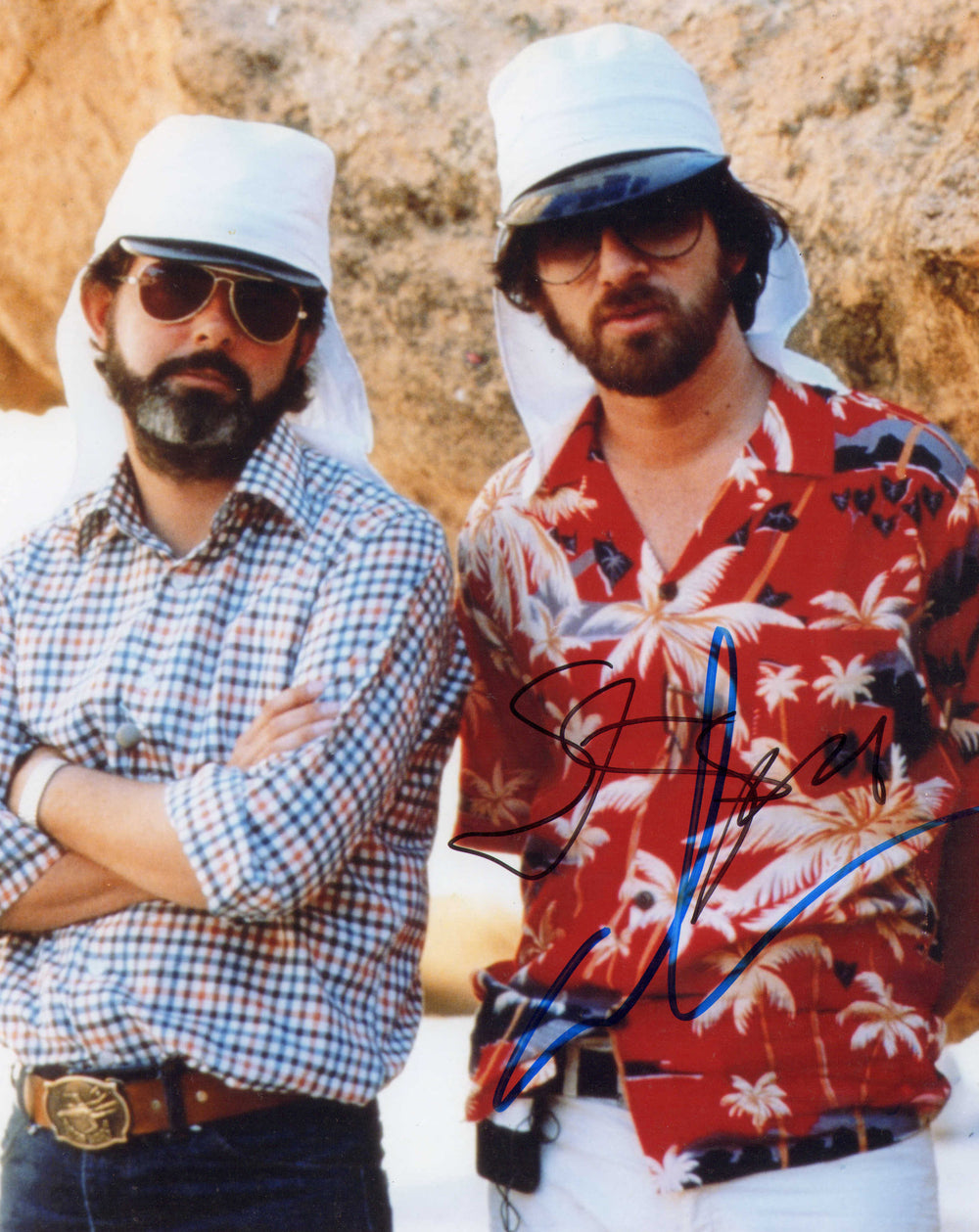George Lucas Creator & Steven Spielberg Director of Indiana Jones & the Raiders of the Lost Ark Signed 8x10 Photo