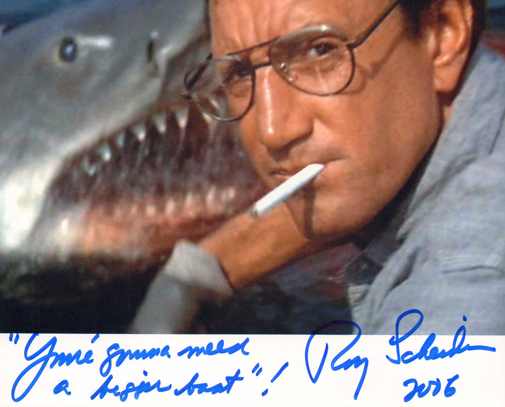 Roy Scheider as Police Chief Martin Brody in Jaws Signed 8x10 Photo with Iconic Quote