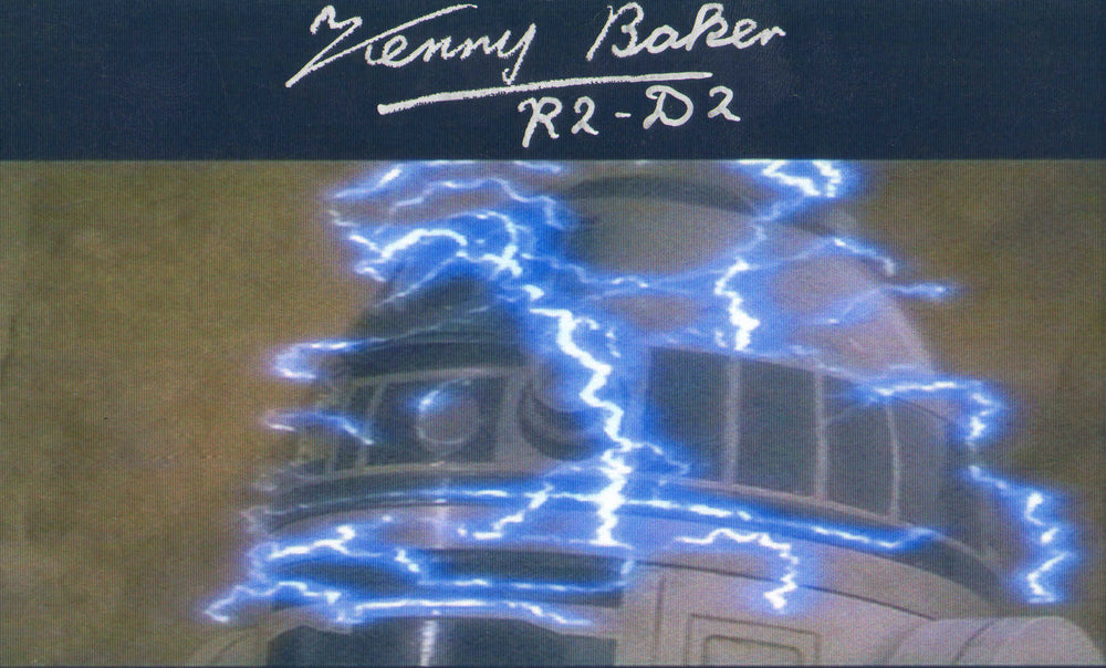 Kenny Baker as R2-D2 in Star Wars: A New Hope Signed 5x6.5 Photo with Character Name