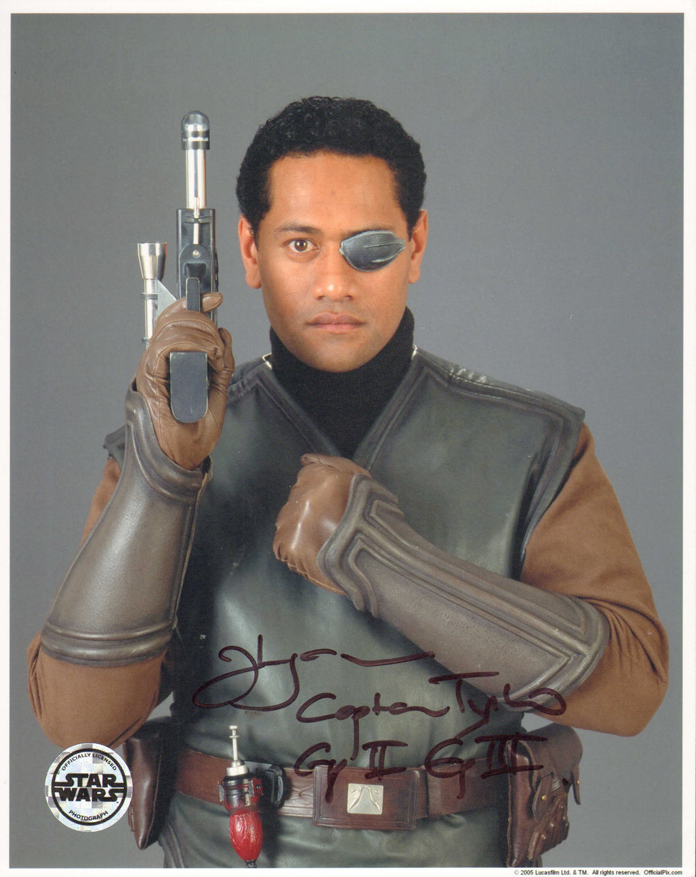 Jay Laga'aia as Captain Gregar Typho in Star Wars Episode II: Attack of the Clones (Official Pix) Signed 8x10 Photo with Character name