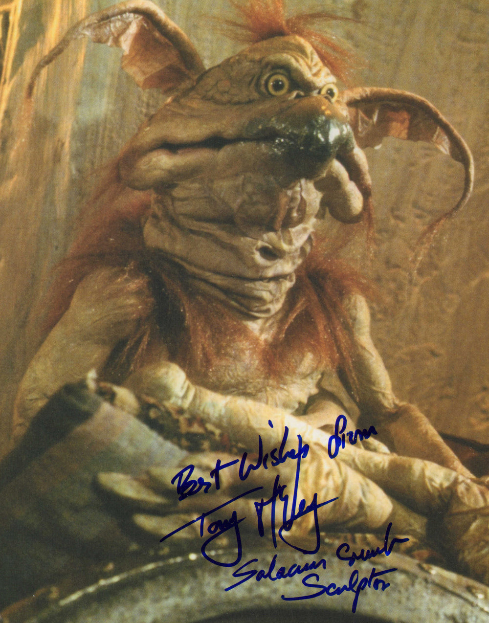 Tony McVey Visual Effects Artist Sculptor of Salacious Crumb in Star Wars: Return of the Jedi Signed 8x10 Photo