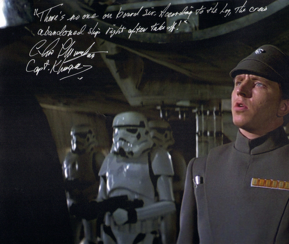 Christopher Muncke as Captain Khurgee in Star Wars: A New Hope Signed 11x14 Photo with Character Name & Quote