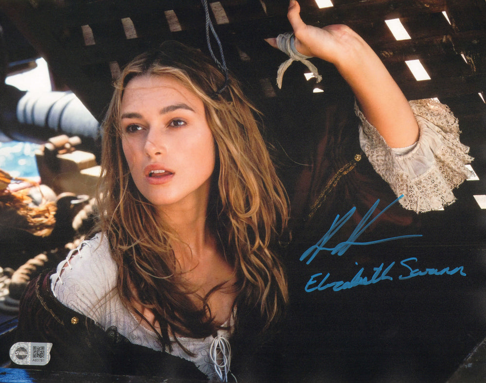 Keira Knightley as Elizabeth Swann in Pirates of the Caribbean: The Curse of the Black Pearl (SWAU) Signed 11x14 Photo with Character Name