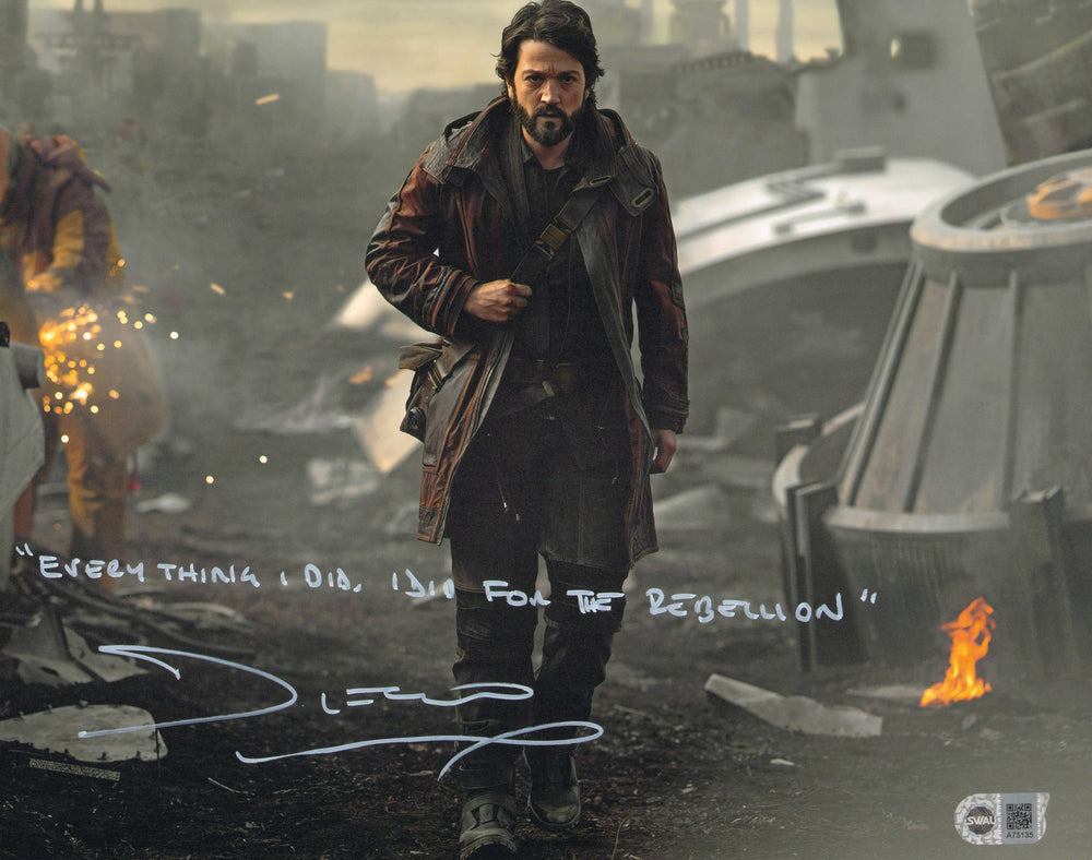 Diego Luna as Cassian Andor in Star Wars: Andor (SWAU) Signed 11x14 Photo with Great Quote