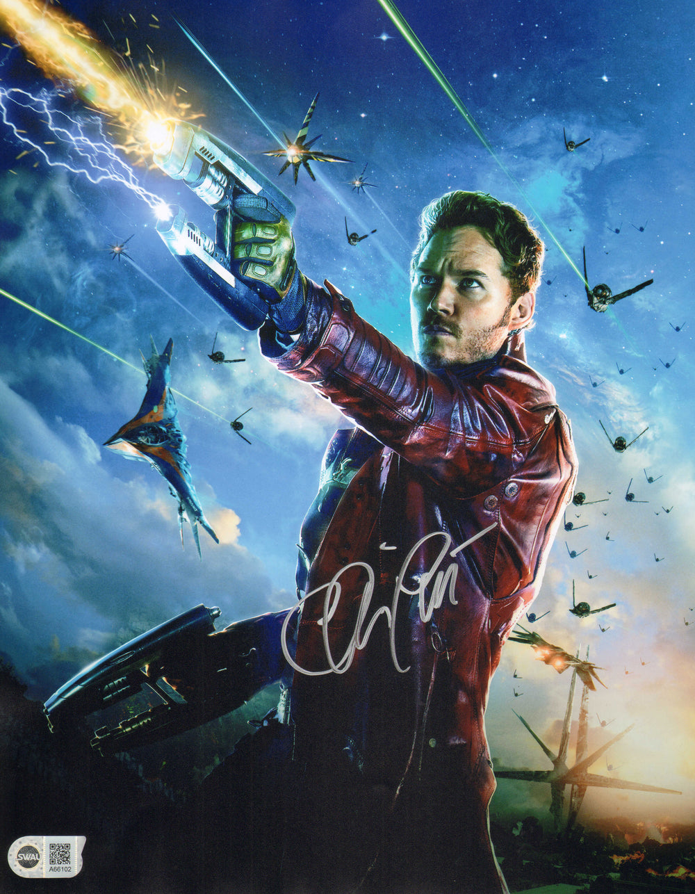 Chris Pratt as Star-Lord in Guardians of the Galaxy (SWAU) Signed 11x14 Photo