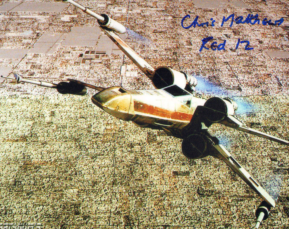 Chris Matthews as Puck Naeco/Rebel Pilot in Star Wars: A New Hope Signed 8x10 Photo with Character Name