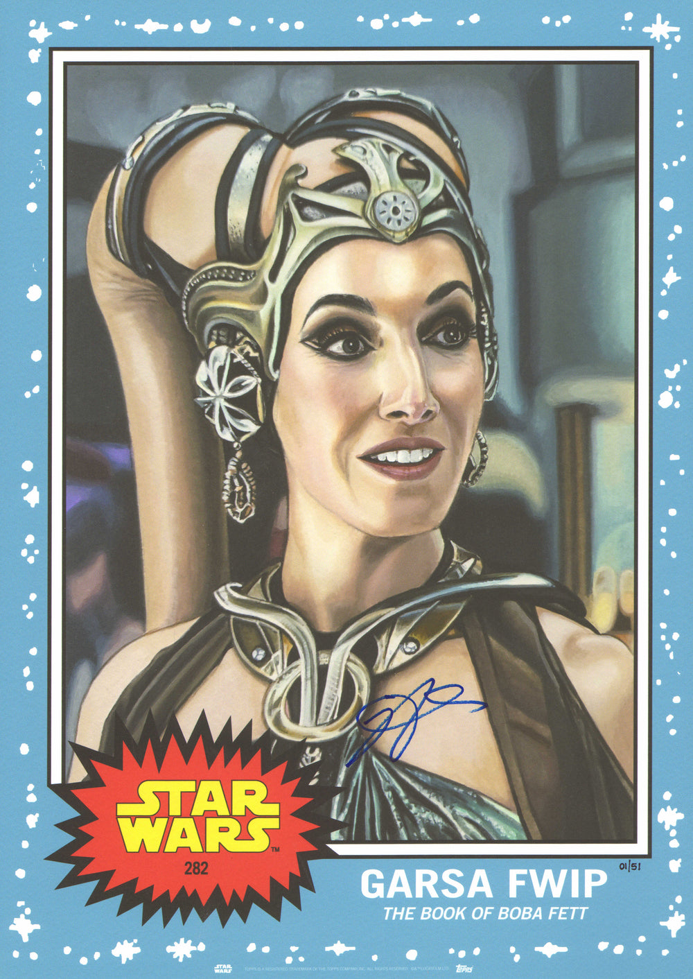 Jennifer Beals as Garsa Fwip in Star Wars: The Book of Boba Fett (Official Pix) Signed 10x14 Topps Living Set Art Print #1/51