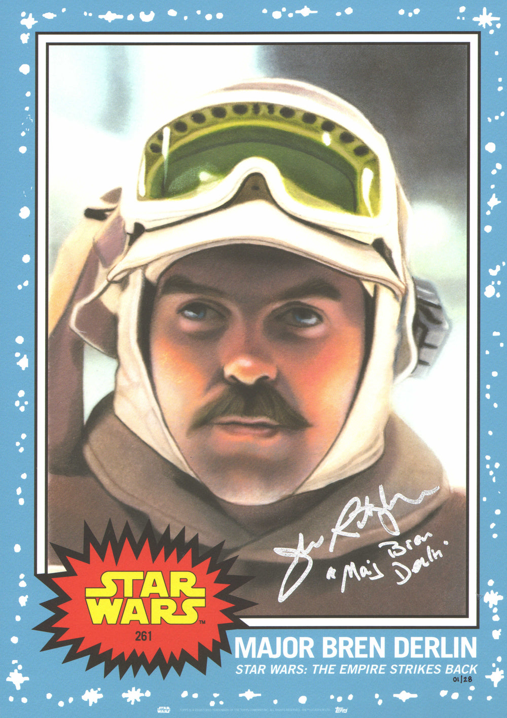 John Ratzenberger as Major Bren Derlin in Star Wars: The Empire Strikes Back (JSA) Signed 10x14 Topps Living Set Art Print #1/28 with Character Name