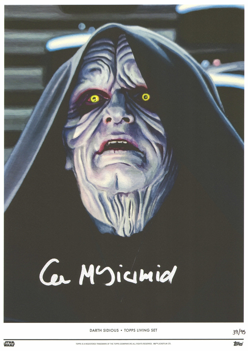 Ian McDiarmid as Emperor Palpatine in Star Wars Episode III: Revenge of the Sith (Official Pix) Signed 10x14 Topps Living Set Art Print #39/95