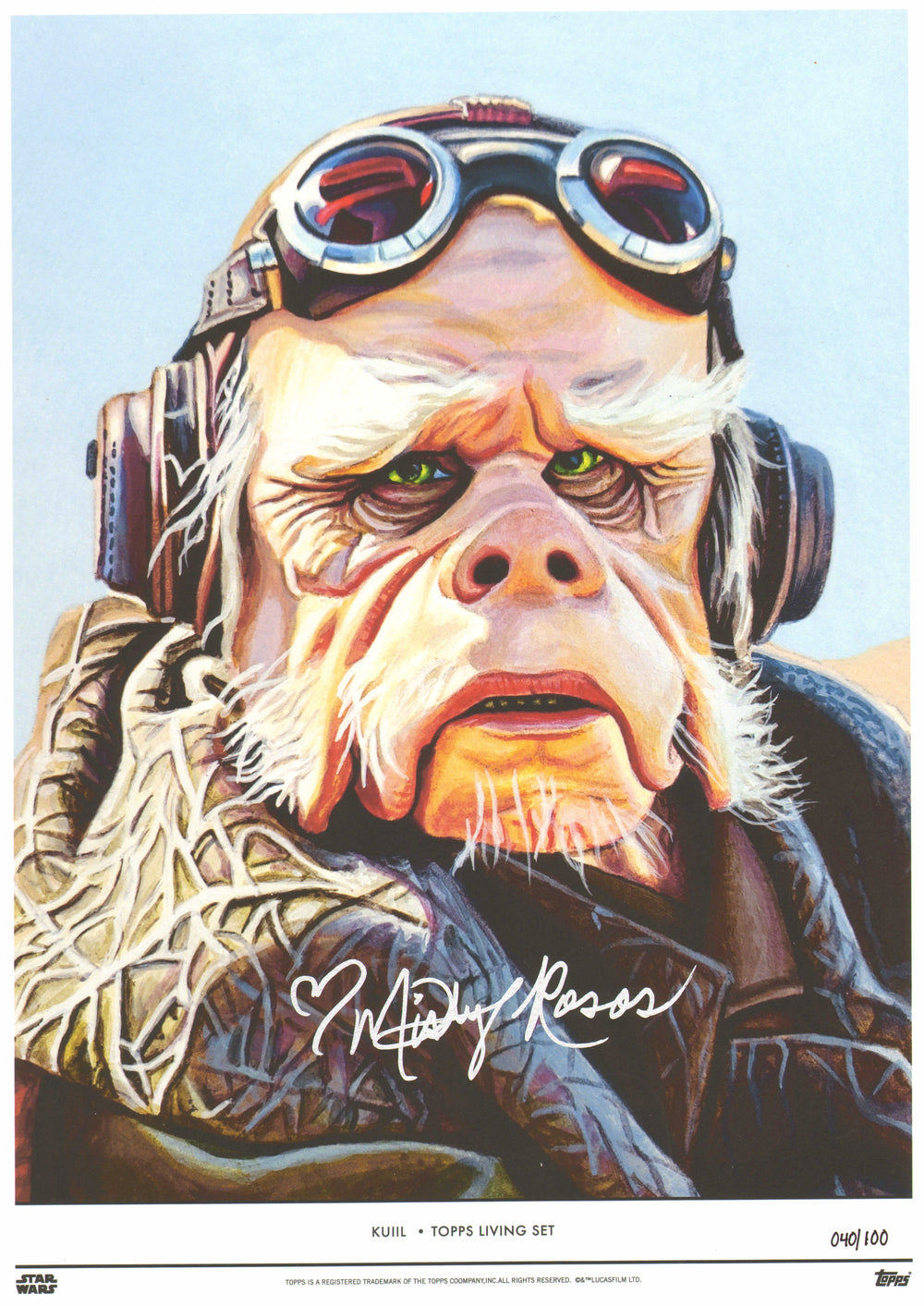 Misty Rosas as Kuiil in Star Wars: The Mandalorian (SWAU) Signed 10x14 Topps Living Set Art Print #40/100