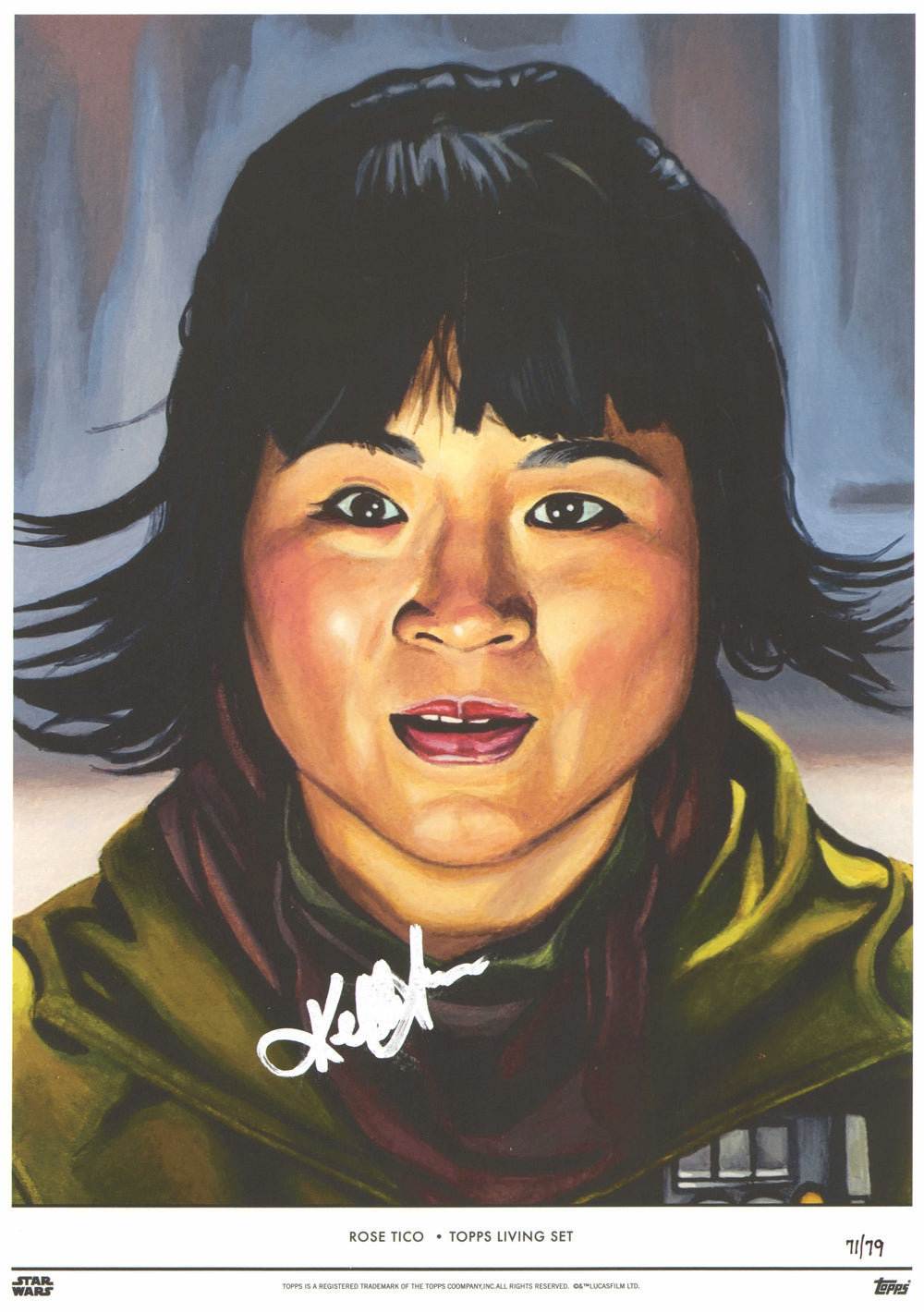 Kelly Marie Tran as Rose Tico in Star Wars: The Last Jedi (Official Pix) Signed 10x14 Topps Living Set Art Print #71/79