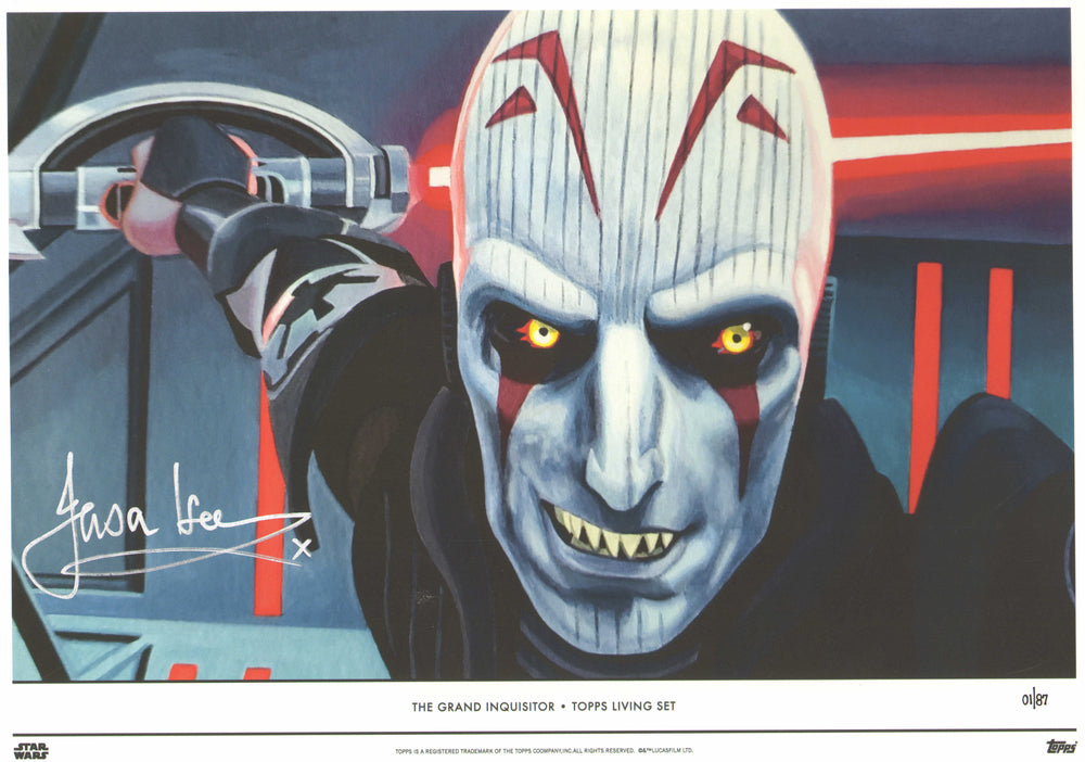 Jason Isaac as The Grand Inquisitor in Star Wars: Rebels (JSA) Signed 10x14 Topps Living Set Art Print #1/87 with Character Name