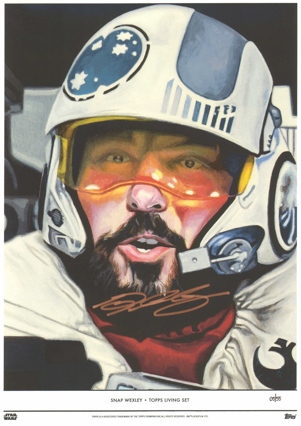 Greg Grunberg as Snap Wexley in Star Wars: The Force Awakens Signed 10x14 Topps Living Set Art Print #5/55 with Character Name