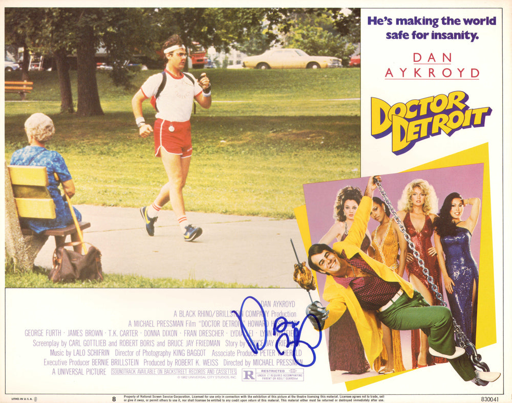 Dan Aykroyd as Clifford Skridlow / Doctor Detroit in Doctor Detroit Signed 11x14 Lobby Card