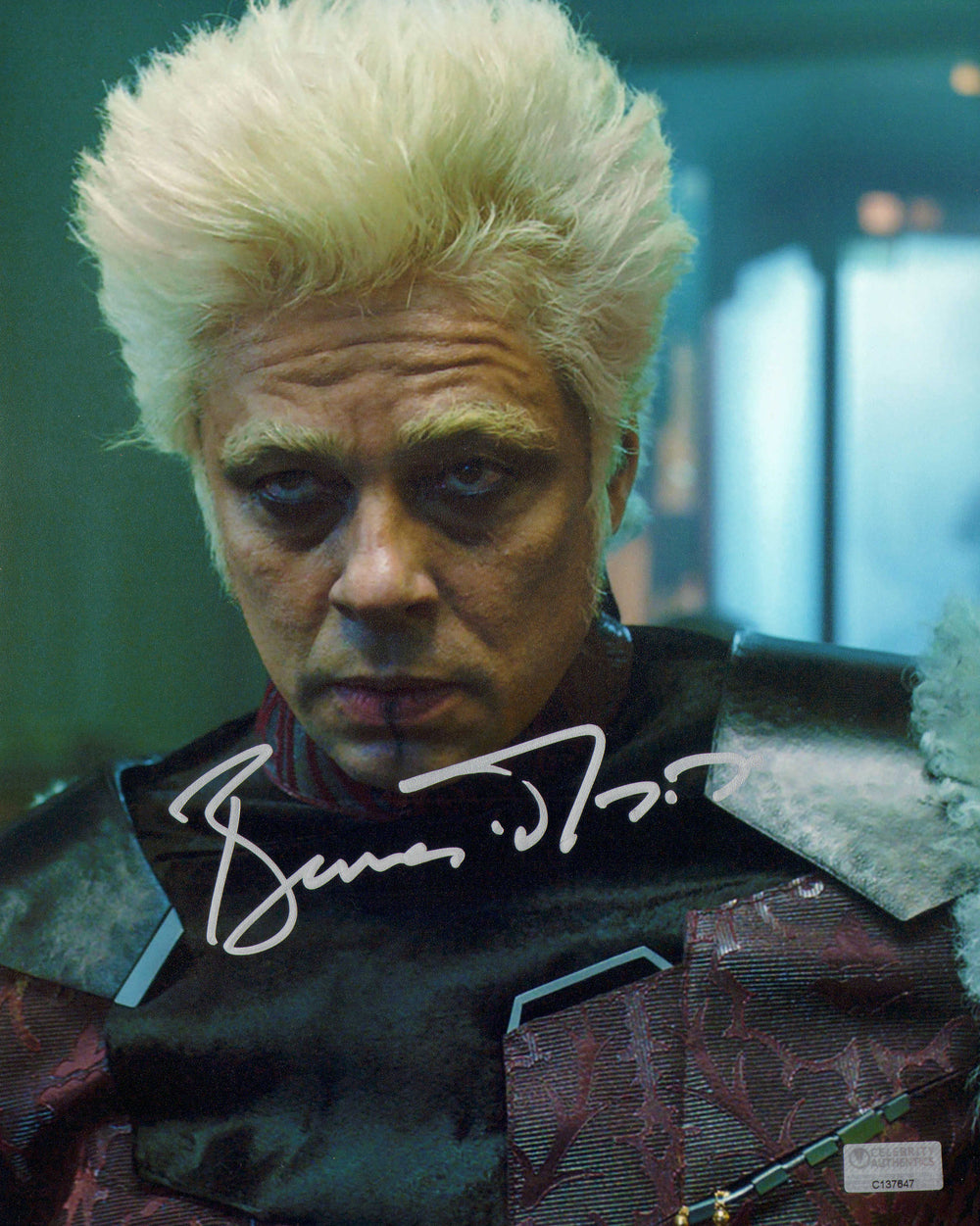 Benicio del Toro as Taneleer Tivan The Collector in Guardians of the Galaxy (Celebrity Authentics) Signed 8x10 Photo