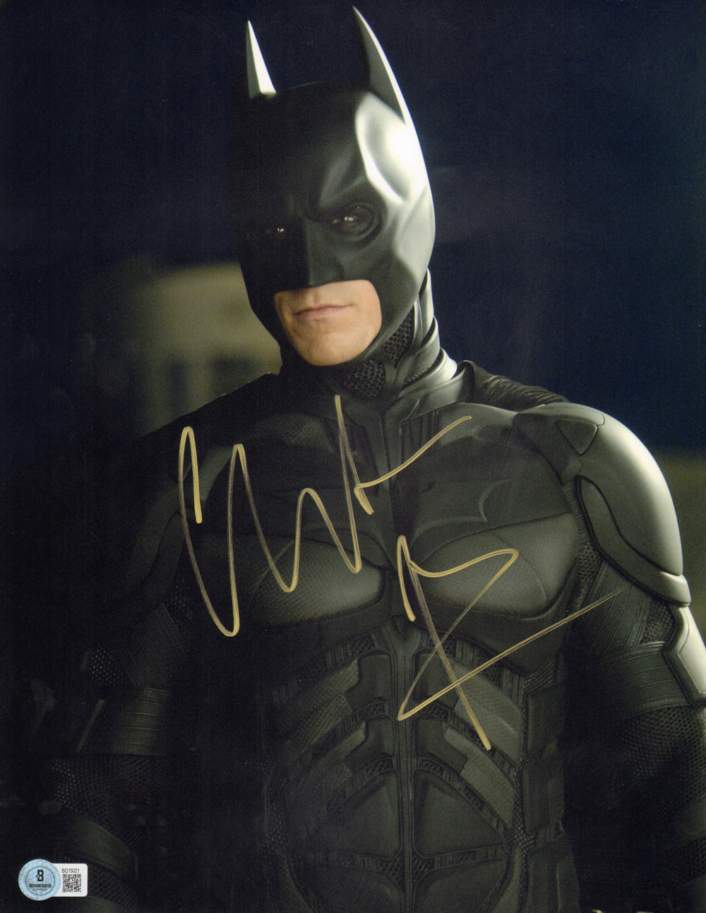 Christian Bale as Batman in The Dark Knight (Beckett) Signed 11x14 Photo