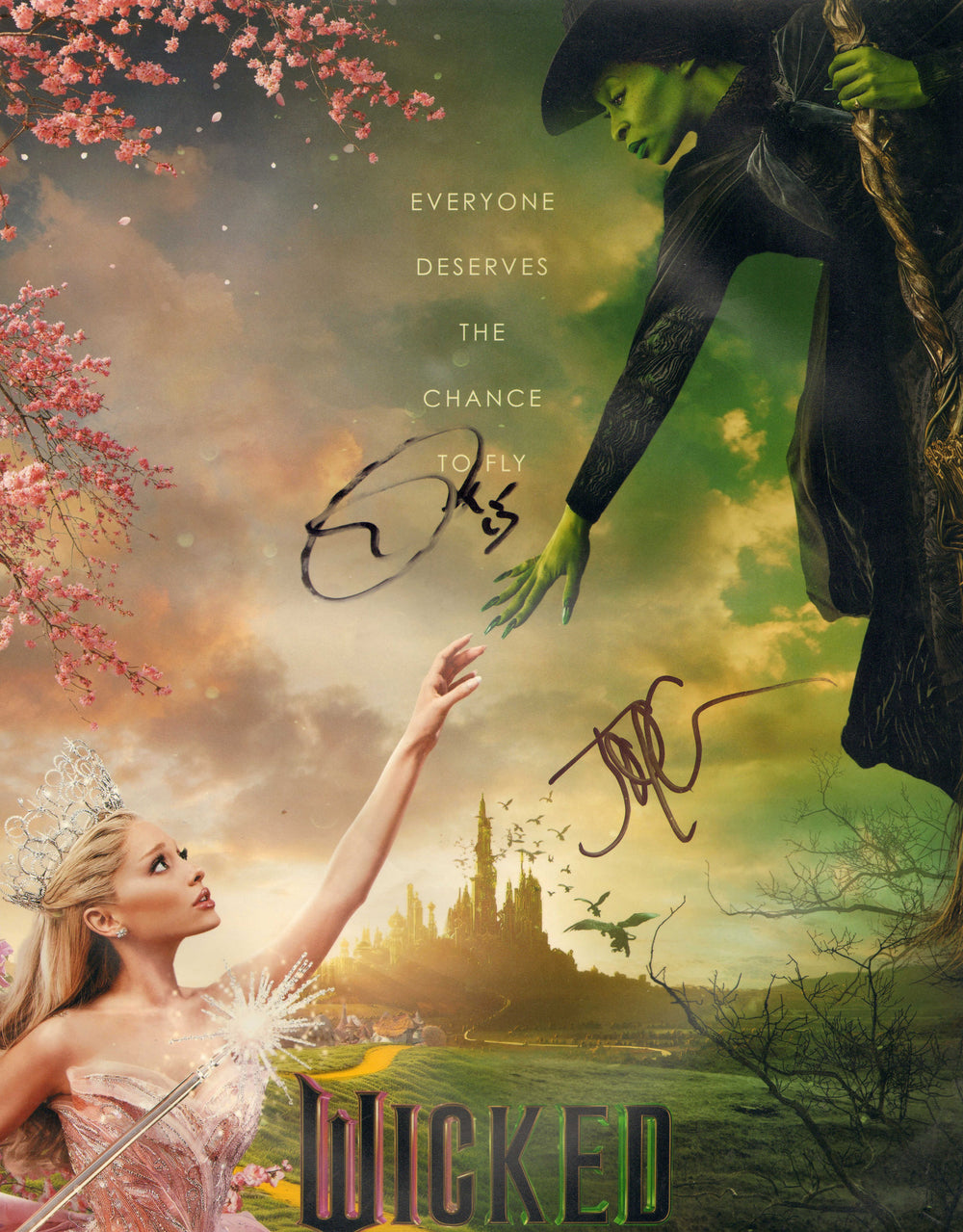 Jon M Chu as Director & Cynthia Erivo as Elphaba in Wicked Signed 11x14 Mini Poster