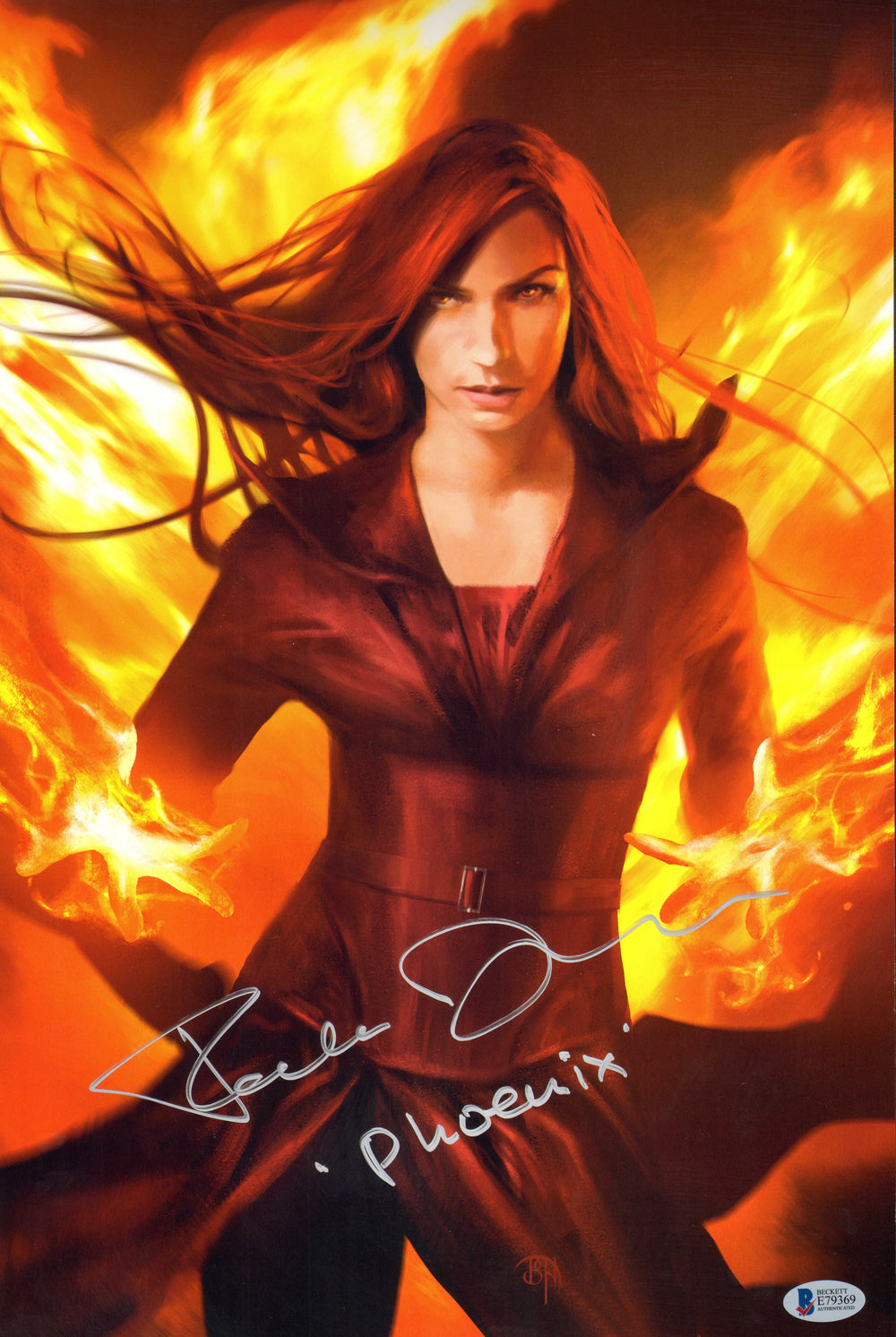 Famke Janssen as Jean Grey / Phoenix in X2: X-Men United (Beckett) Signed 11x17  Print with Character Name