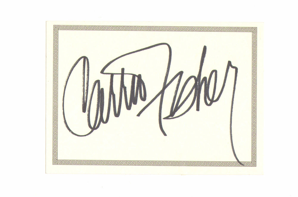 Carrie Fisher Princess Leia from Star Wars Signed 4x6 Book Plate Index Card