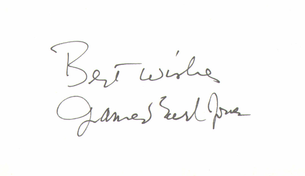 James Earl Jones Darth Vader in Star Wars Signed 3x5 Index Card