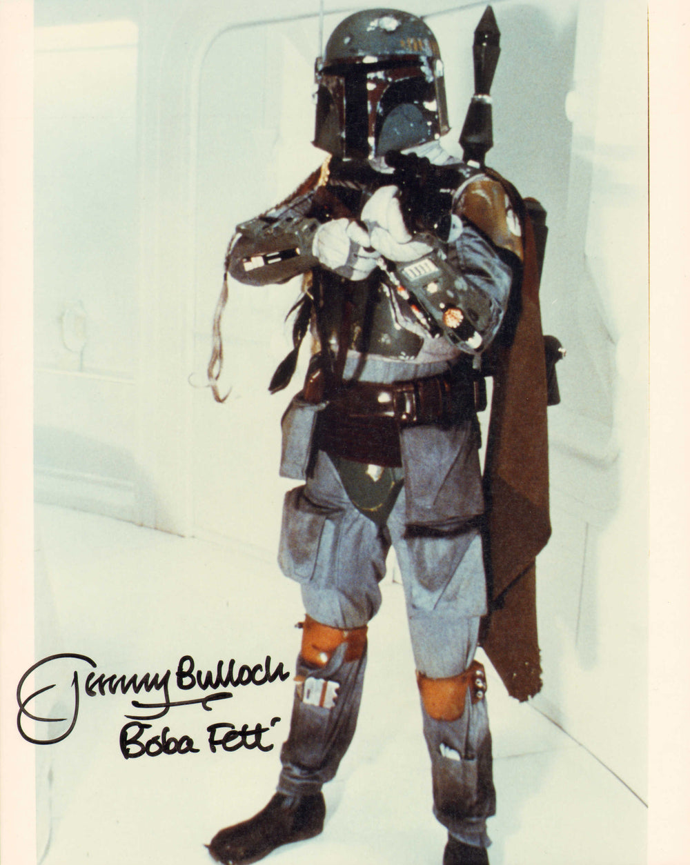 Jeremy Bulloch as Boba Fett in Star Wars: The Empire Strikes Back Signed 8x10 Photo with Character Name