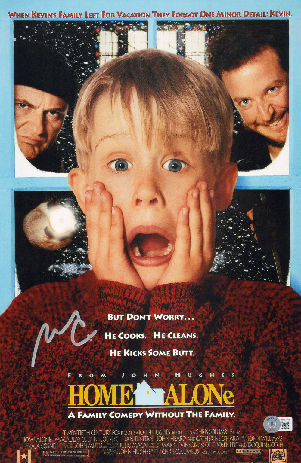 Macaulay Culkin as Kevin McCallister in Home Alone (Beckett) Signed 11x17 Mini Poster