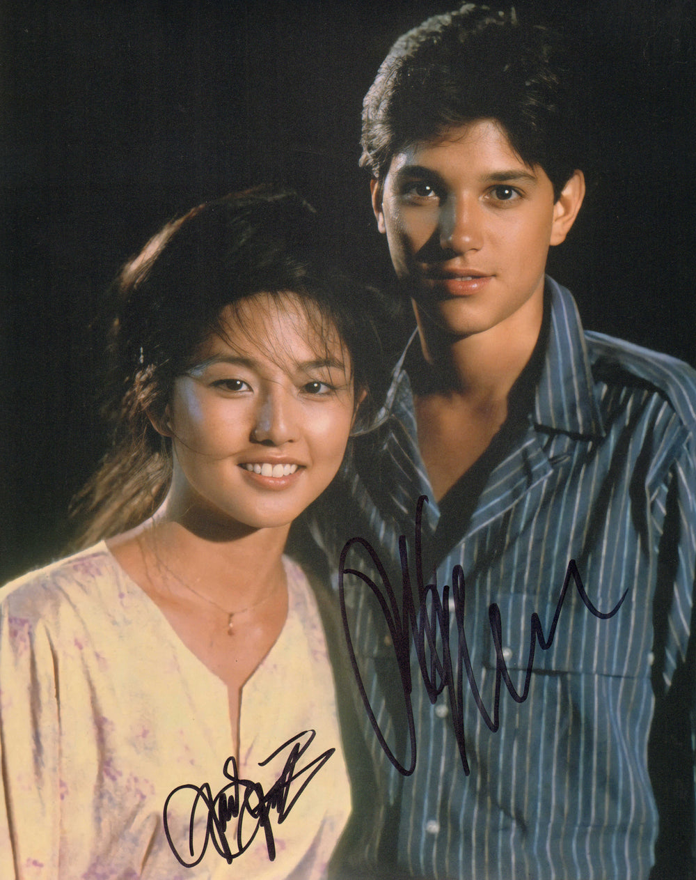 Ralph Macchio as Daniel LaRusso & Tamlyn Naomi Tomita as Kumiko in The Karate Kid Part II Signed 11x14 Photo
