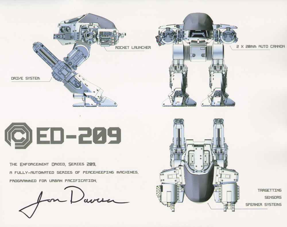 Jon Davison Producer of RoboCop ED-209 Model Design Signed 11x14 Photo