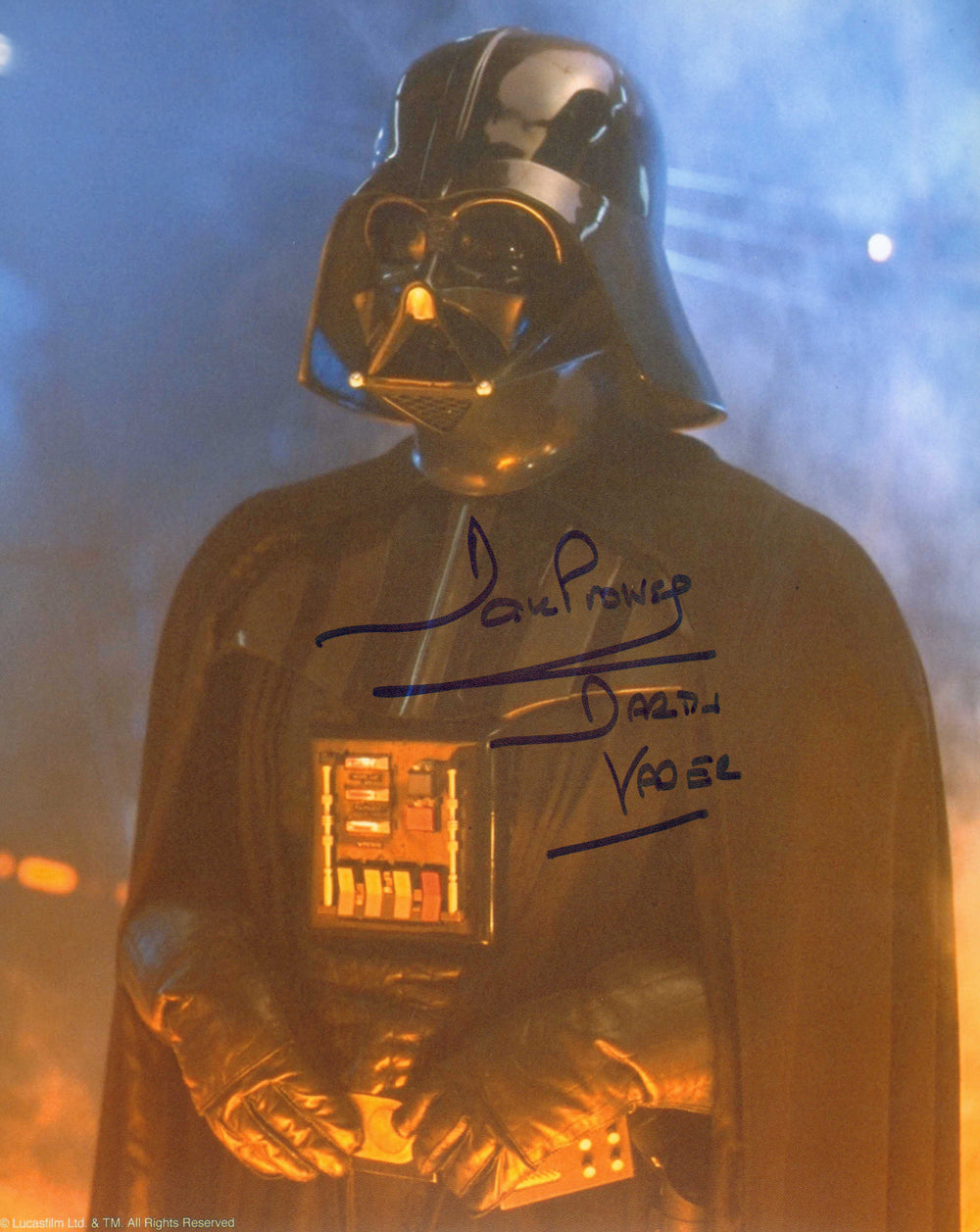 Dave Prowse as Darth Vader in Star Wars: The Empire Strikes Back Signed 8x10 Photo with Character Name