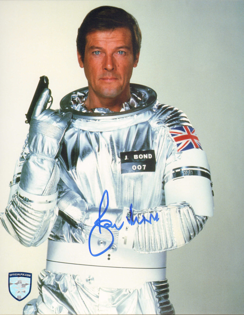 Roger Moore as James Bond 007 in Moonraker (Official Pix) Signed 8x10 Photo