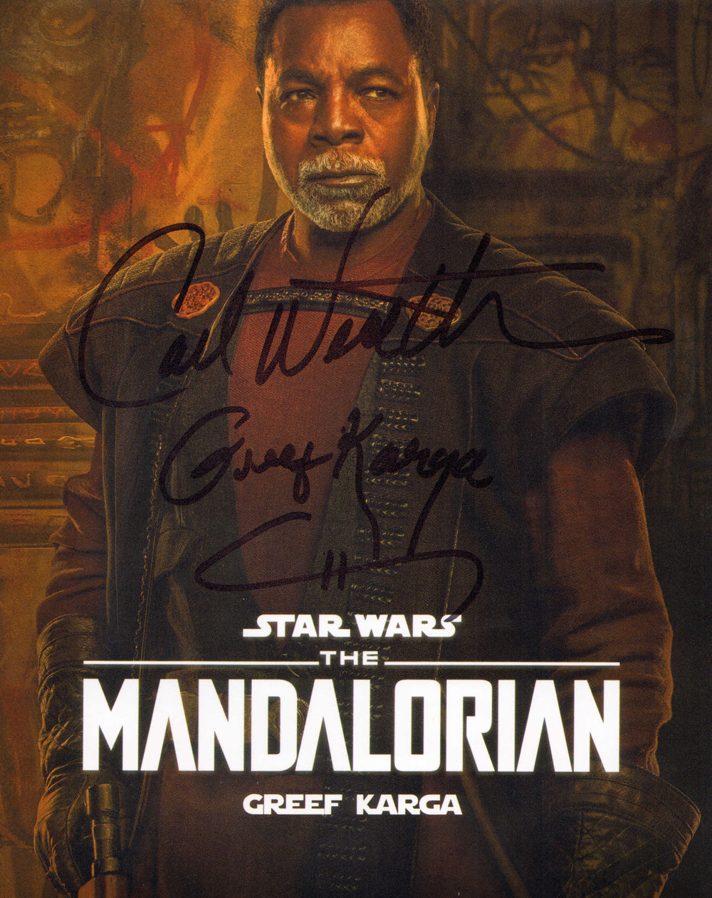 Carl Weathers as Greef Karga in Star Wars: The Mandalorian Signed 8x10 Photo with Character Name