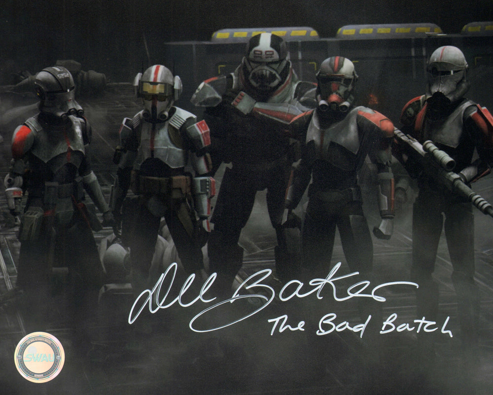 Dee Bradley Baker as Clone Force 99 in Star Wars: The Bad Batch (SWAU) Signed 8x10 Photo with Character Name
