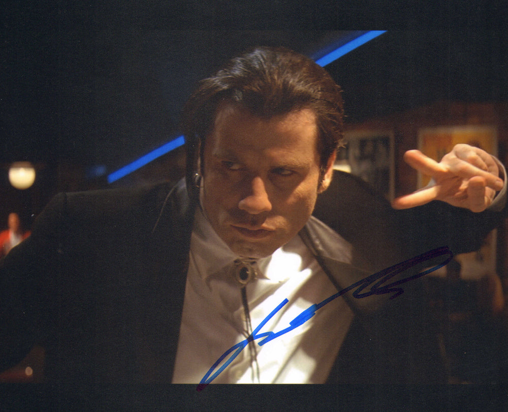 John Travolta as Vincent Vega in Quentin Tarantino's Pulp Fiction (JSA) Signed 8x10 Photo