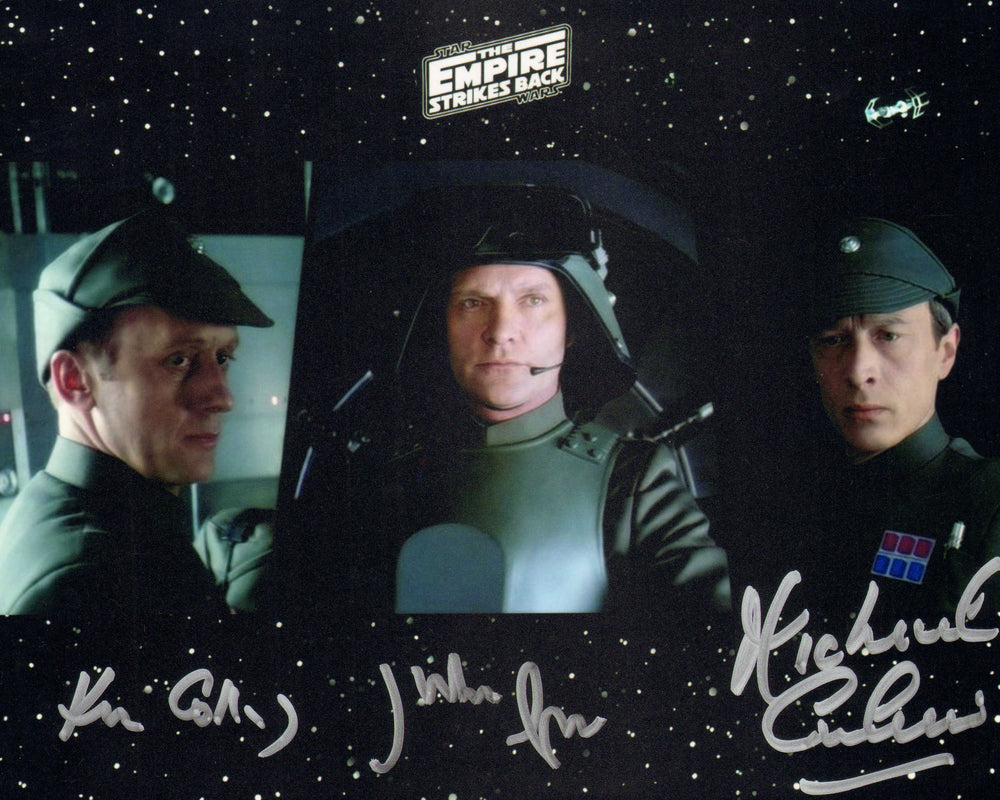 Kenneth Colley as Admiral Piett, Julian Glover as General Veer, & Michael Culver as Captain Needa in Star Wars: The Empire Strikes Back Signed 8x10 Photo