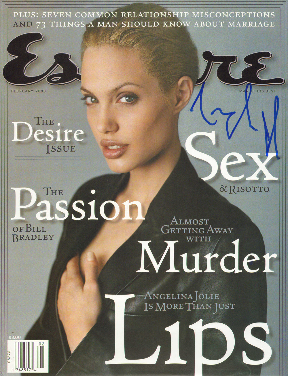 Angelina Jolie from Mr. & Mrs. Smith, Lara Croft: Tomb Raider, & Wanted Sexy Signed 8.25x10.75 Magazine Cover