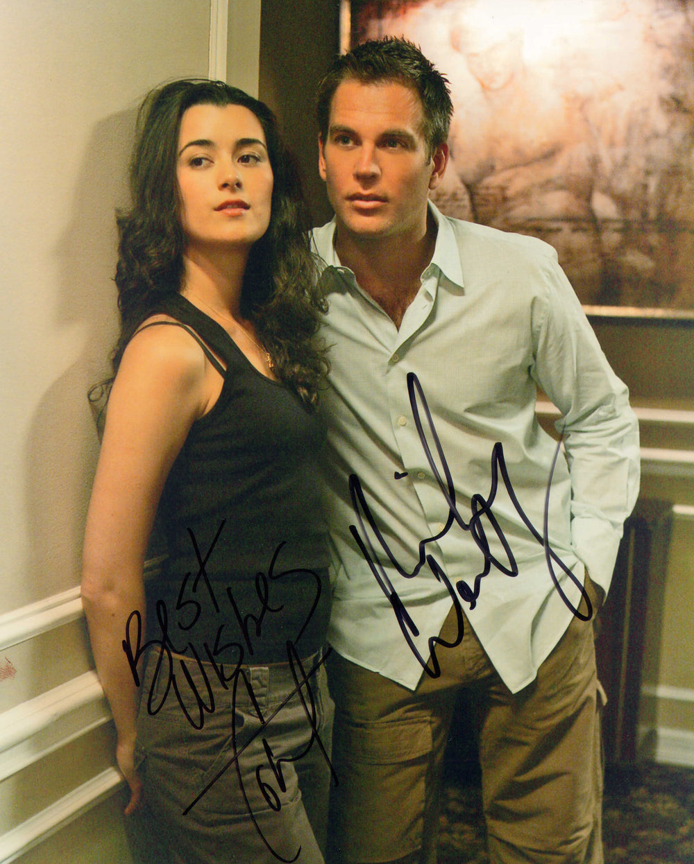 Michael Weatherly as Anthony DiNozzo & Cote de Pablo as Ziva David in NCIS Signed 8x10 Photo