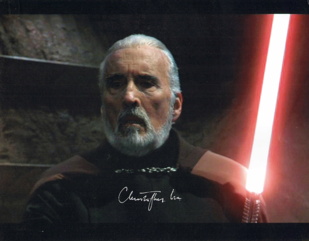 Christopher Lee as Count Dooku in Star Wars Episode II: Attack of the Clones Signed 11x14 Photo