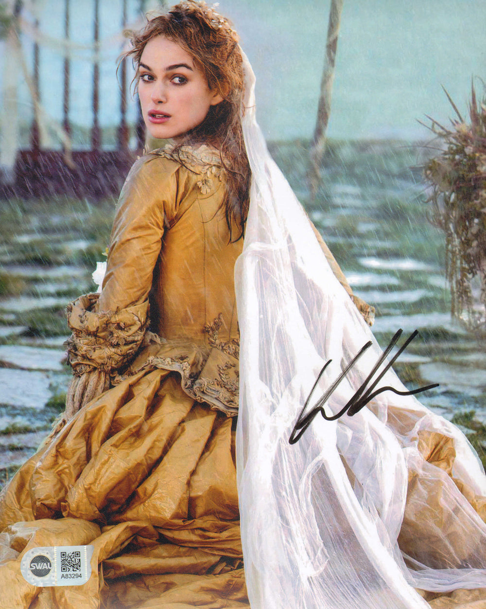 Keira Knightley as Elizabeth Swann in Pirates of the Caribbean: Dead Man's Chest (SWAU) Signed 8x10 Photo