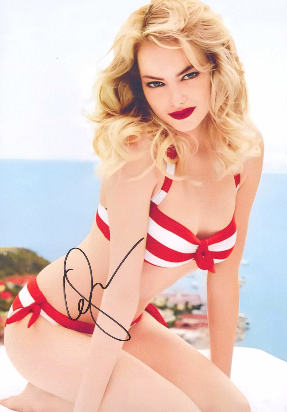 Emma Stone from The Amazing Spider-Man, Superbad, Zombieland, La La Land, Poor Things, & Cruella Sexy Signed 8x12 Photo